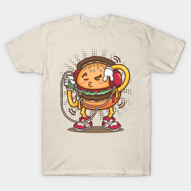 rocker burger T-Shirt by peyek saputra